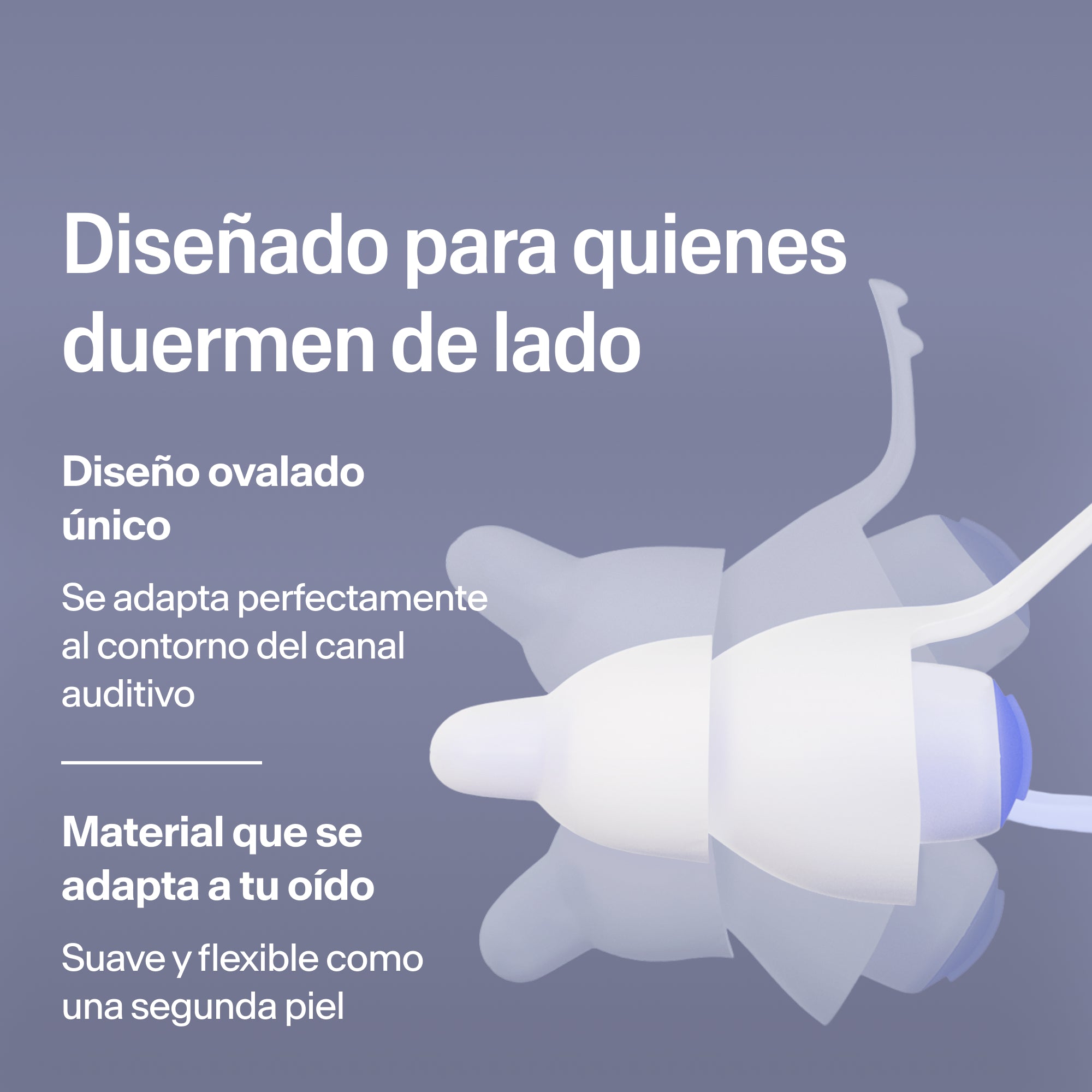 Tapones ovalados Alpine SleepDeep talla L para dormir de lado, de material suave y flexible que se adapta al oído 