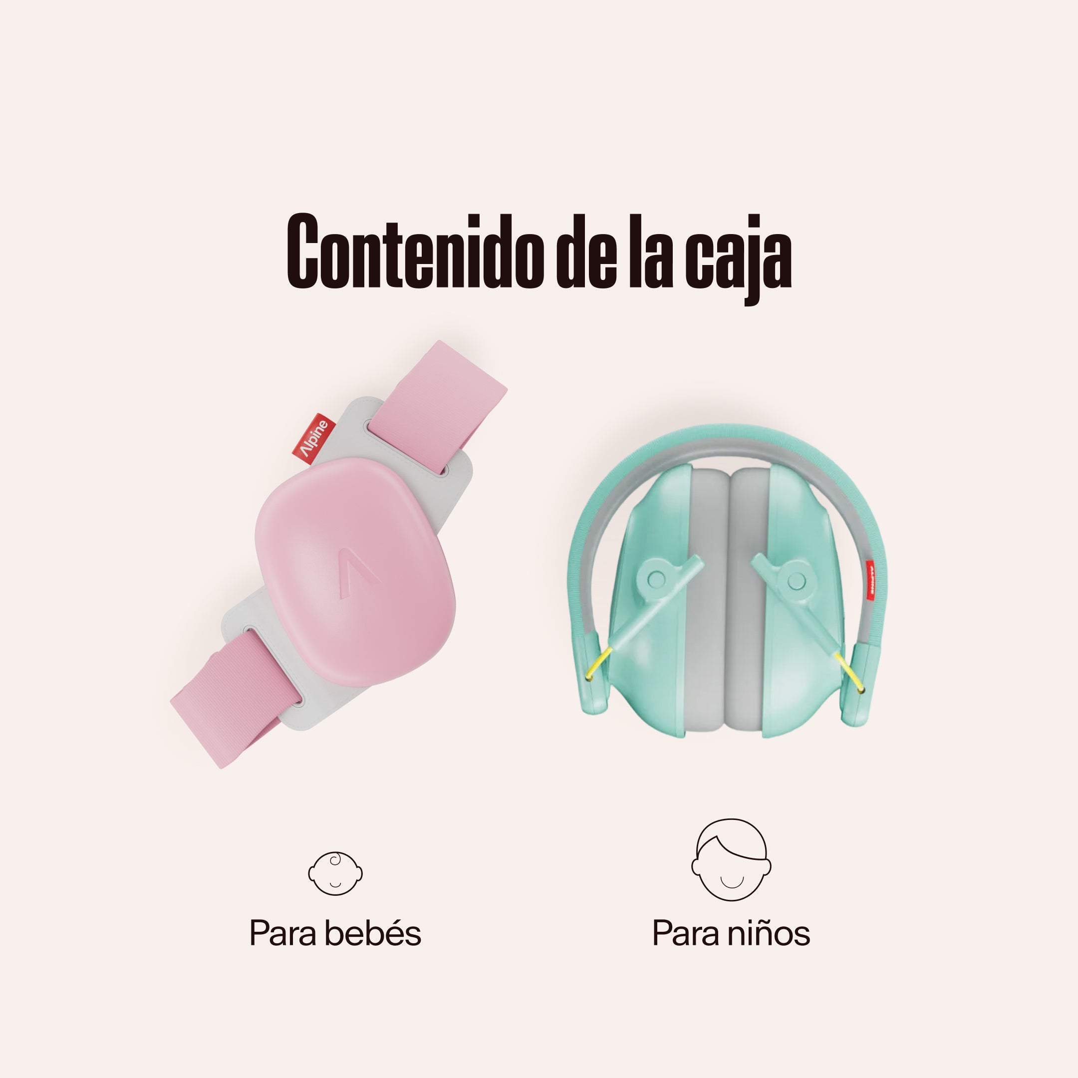 Orejeras Alpine Muffy Baby y Alpine Muffy Kids bajo el texto &